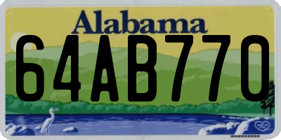AL license plate 64AB770