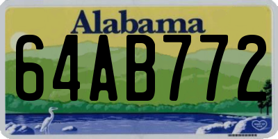AL license plate 64AB772