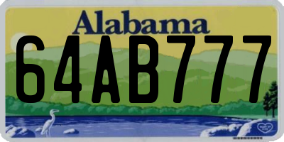 AL license plate 64AB777