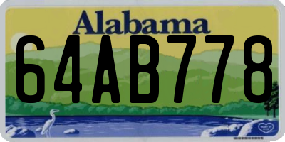 AL license plate 64AB778