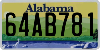 AL license plate 64AB781