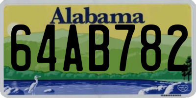 AL license plate 64AB782
