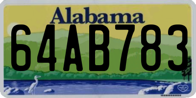 AL license plate 64AB783