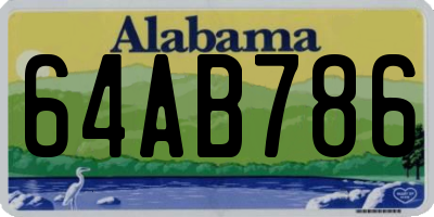 AL license plate 64AB786