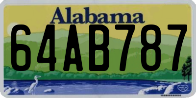 AL license plate 64AB787