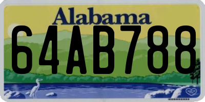 AL license plate 64AB788