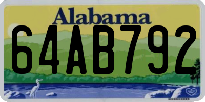 AL license plate 64AB792