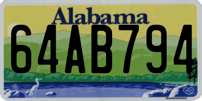 AL license plate 64AB794