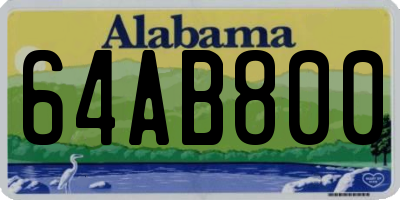 AL license plate 64AB800
