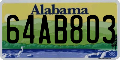 AL license plate 64AB803