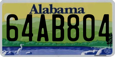 AL license plate 64AB804