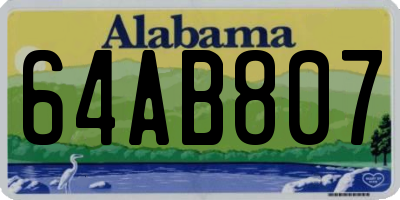 AL license plate 64AB807
