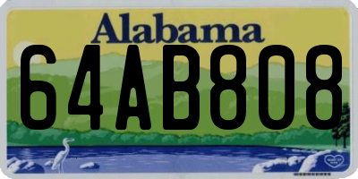 AL license plate 64AB808