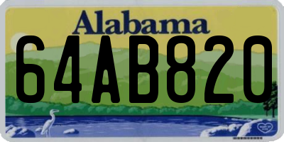 AL license plate 64AB820