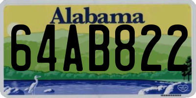 AL license plate 64AB822