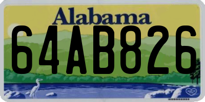 AL license plate 64AB826