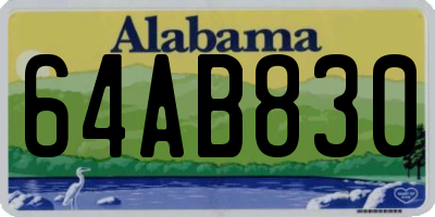 AL license plate 64AB830