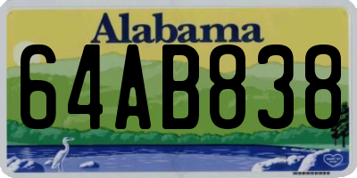 AL license plate 64AB838