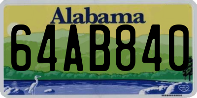AL license plate 64AB840