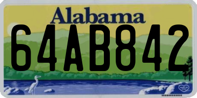 AL license plate 64AB842