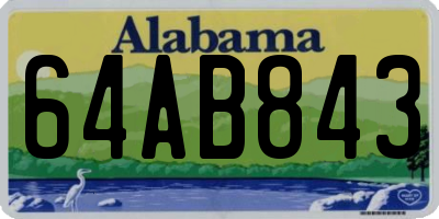 AL license plate 64AB843
