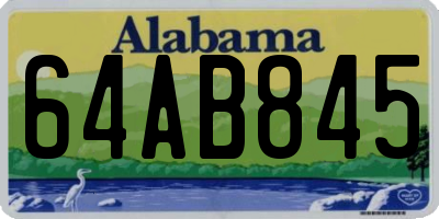 AL license plate 64AB845