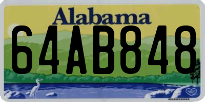 AL license plate 64AB848