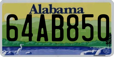 AL license plate 64AB850