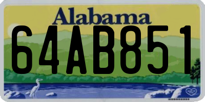 AL license plate 64AB851