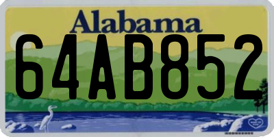 AL license plate 64AB852