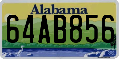 AL license plate 64AB856