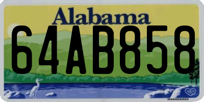 AL license plate 64AB858