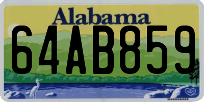 AL license plate 64AB859