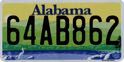 AL license plate 64AB862