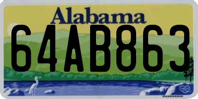 AL license plate 64AB863