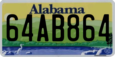 AL license plate 64AB864