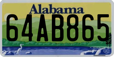 AL license plate 64AB865