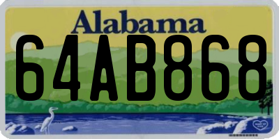 AL license plate 64AB868