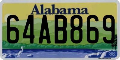AL license plate 64AB869
