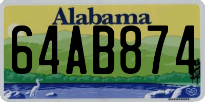 AL license plate 64AB874