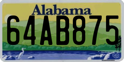 AL license plate 64AB875