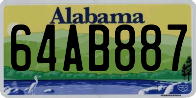 AL license plate 64AB887