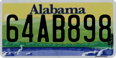 AL license plate 64AB898