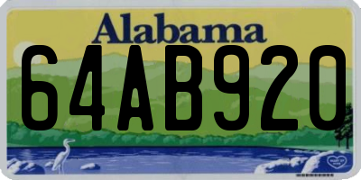 AL license plate 64AB920