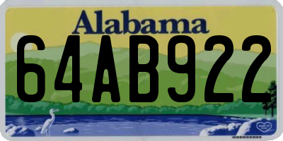 AL license plate 64AB922
