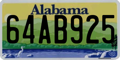 AL license plate 64AB925
