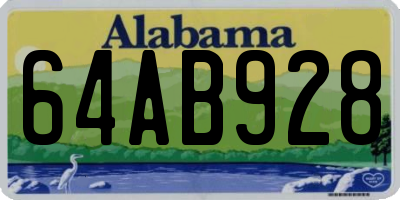 AL license plate 64AB928