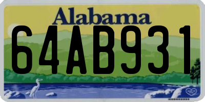 AL license plate 64AB931