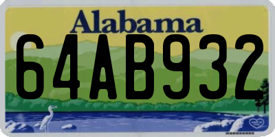 AL license plate 64AB932