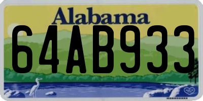 AL license plate 64AB933
